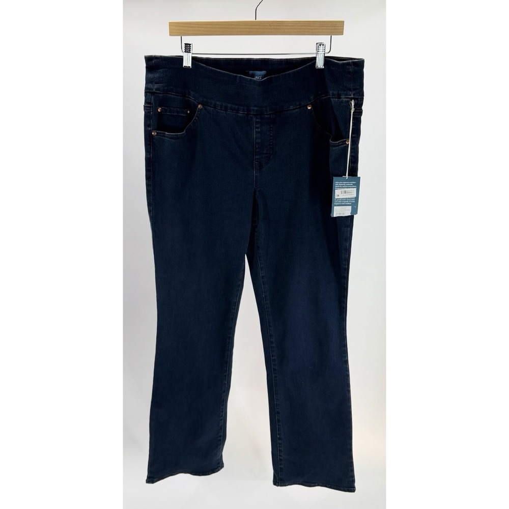 Jag Paley Mid Rise After Midnight Dark Wash Jeans 33" Inseam Boot Cut Size 16W